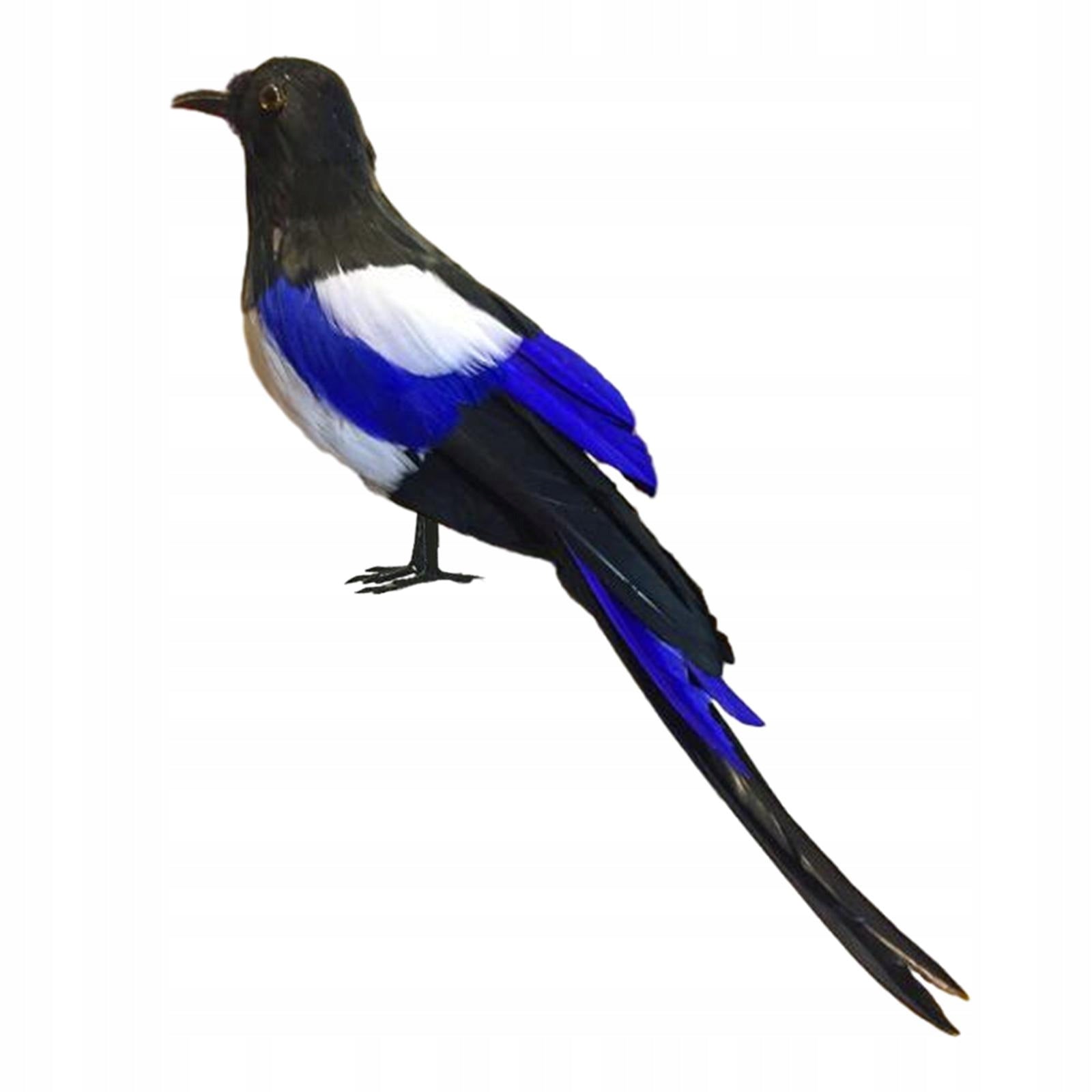 Magpie Simulation Bird Decorative Realistic Crafts Feathered Bird 33cm
