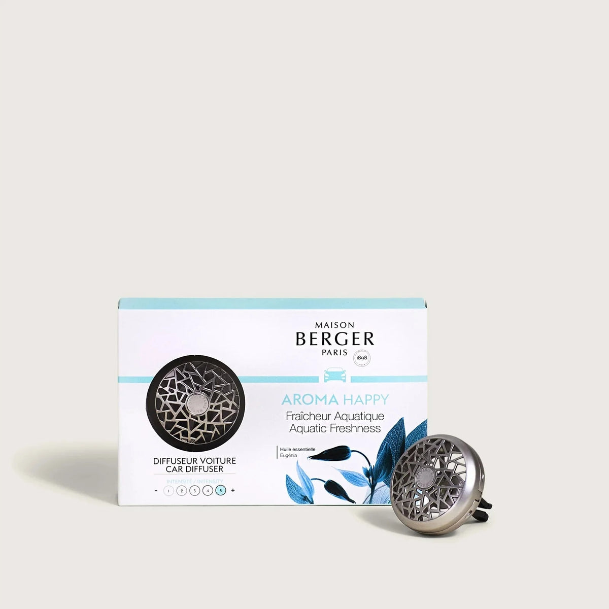 Maison Berger Aroma Happy Car Fragrance with Aquatic Freshness Cartridge Packaging status original