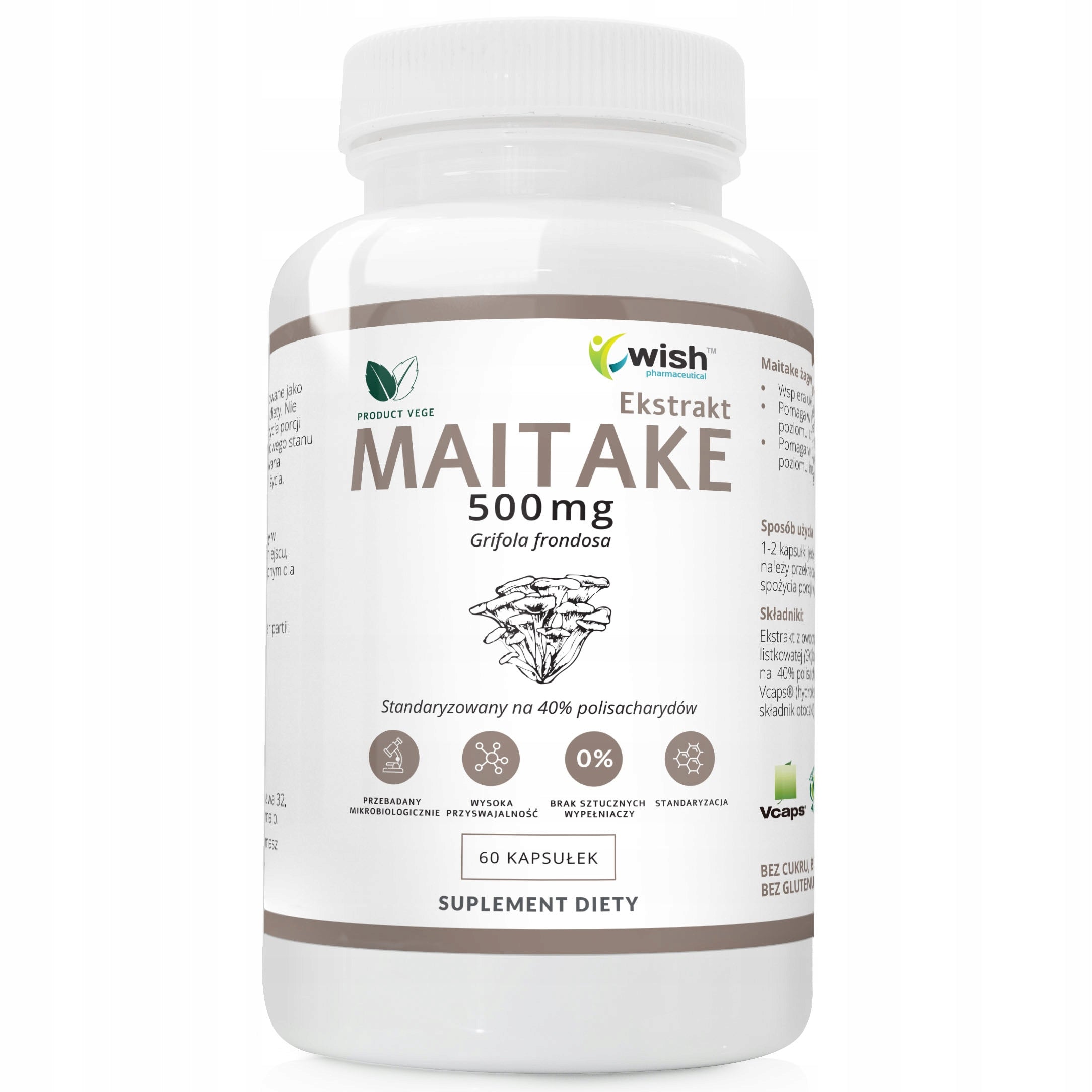 Maitake 500mg Extract 40% Resistance Circulation Vege