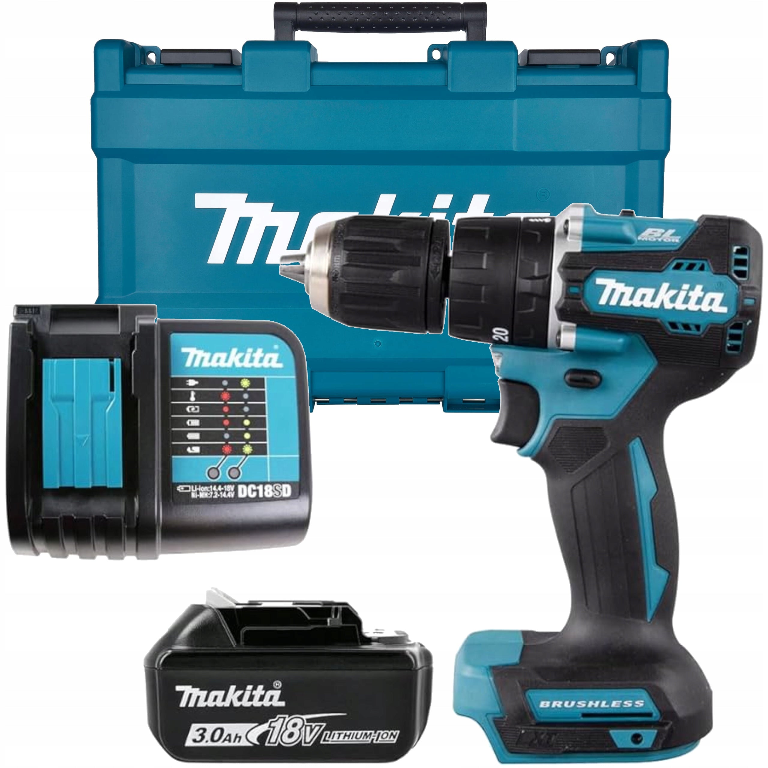 Makita DHP487SF Cordless Impact Driver Drill 3Ah 18V Case