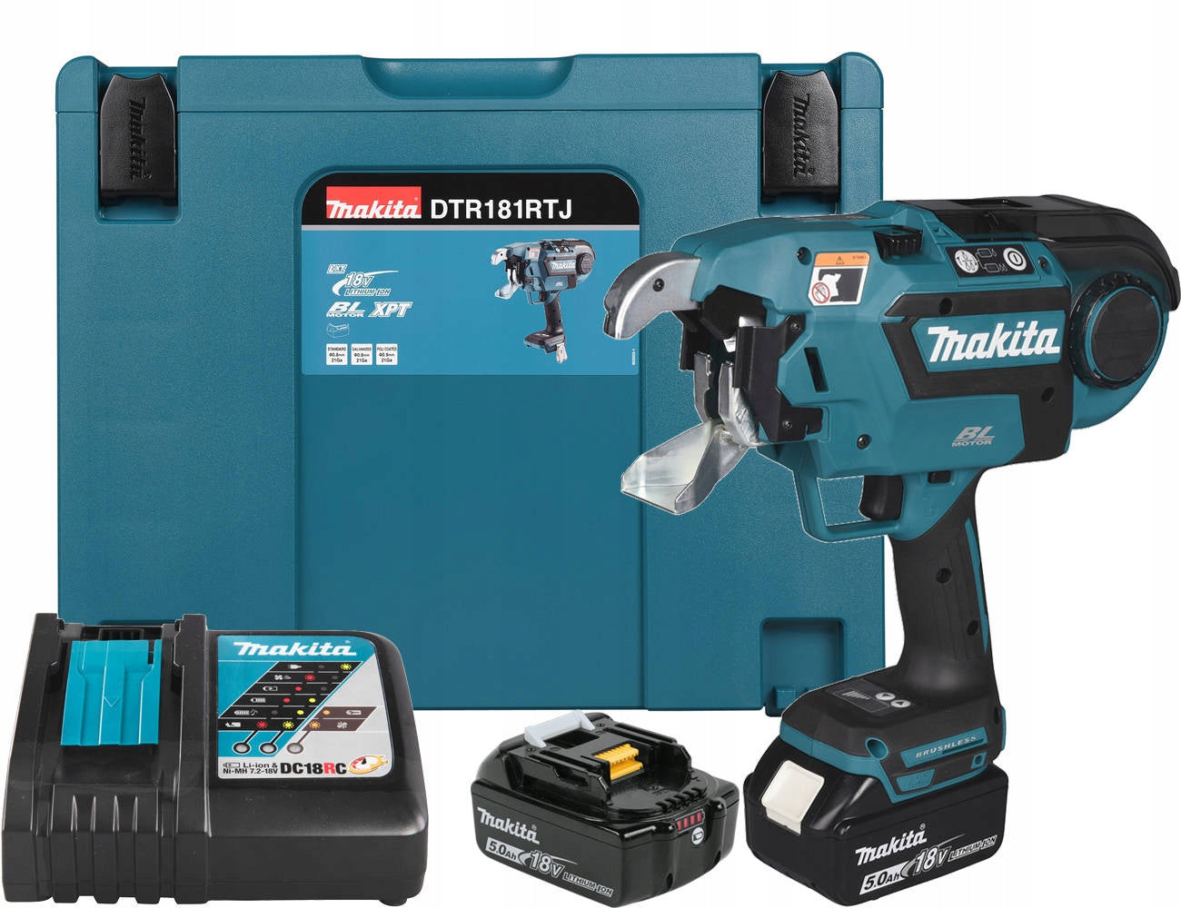 Makita DTR181RTJ Cordless Reinforcement Binding Machine 18V 2x3Ah Makpac LXT Manufacturer code DTR181RTJ