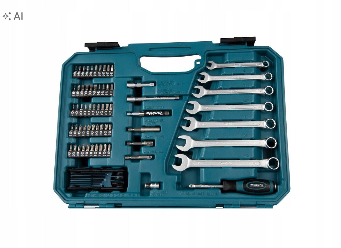 Makita E-06616 120 pieces Hand tool set Keys Caps + SUITCASE Brand Makita