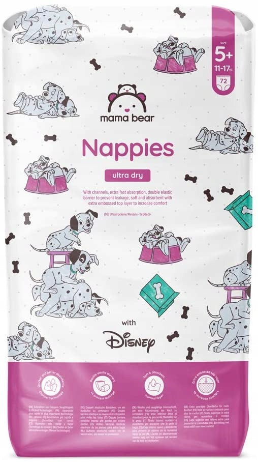 Mama Bear Ultra Dry Nappies 5+ Diapers 11 to 17 kg 72 Pack Disney