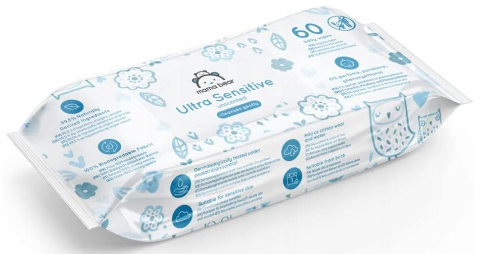 Mama Bear Ultra Sensitive Wet Wipes 1 x 60 Pack
