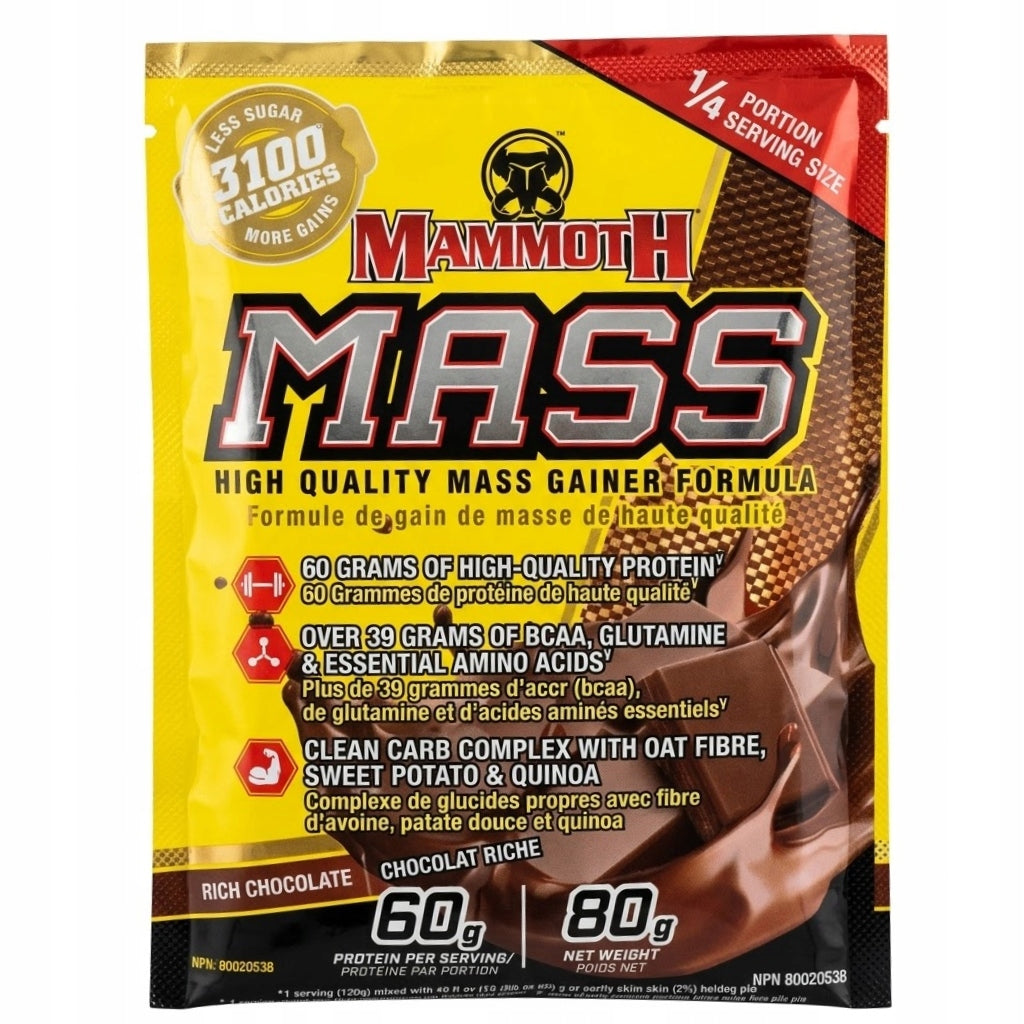 Mammoth Mass Gainer 80 g Rich Chocolate MASS GEJNER CHOCOLATE PROTEIN Packaging status original