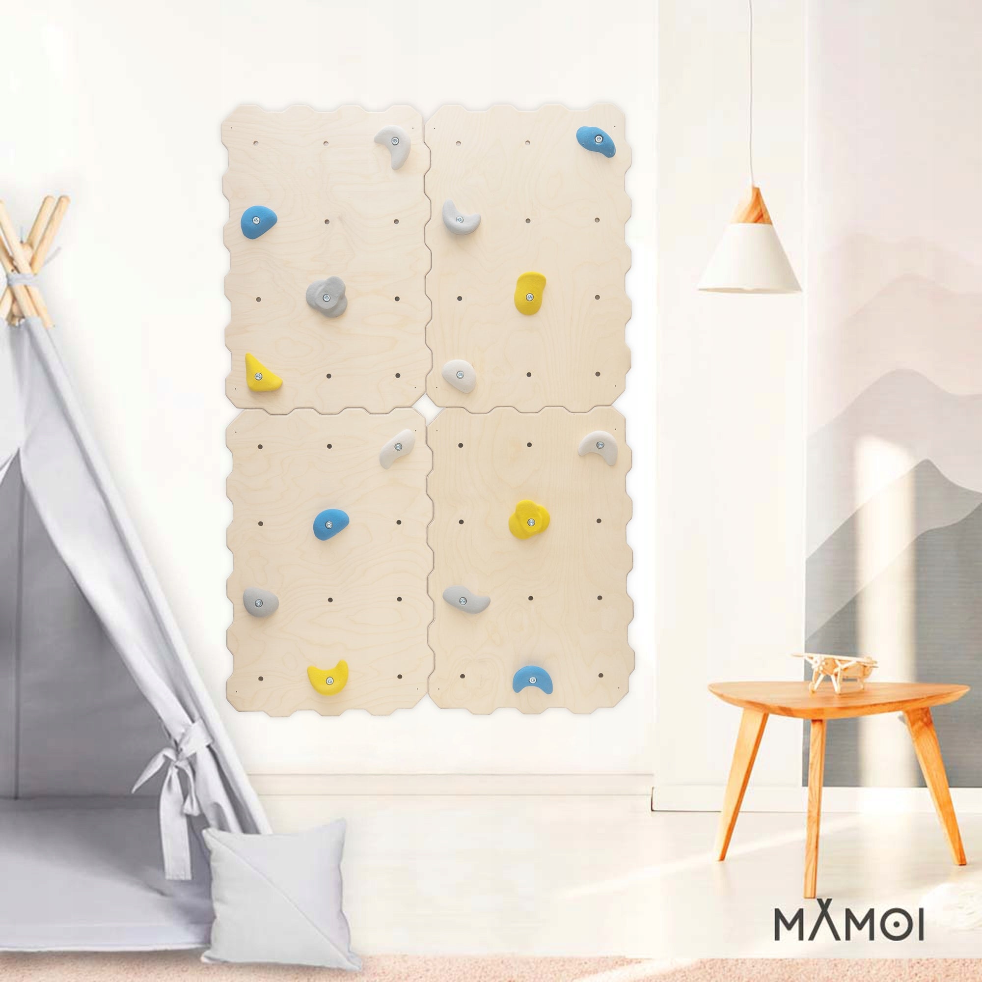 Mamoi Climbing wall for children + stones/handles + assembly kit Included climbing wall