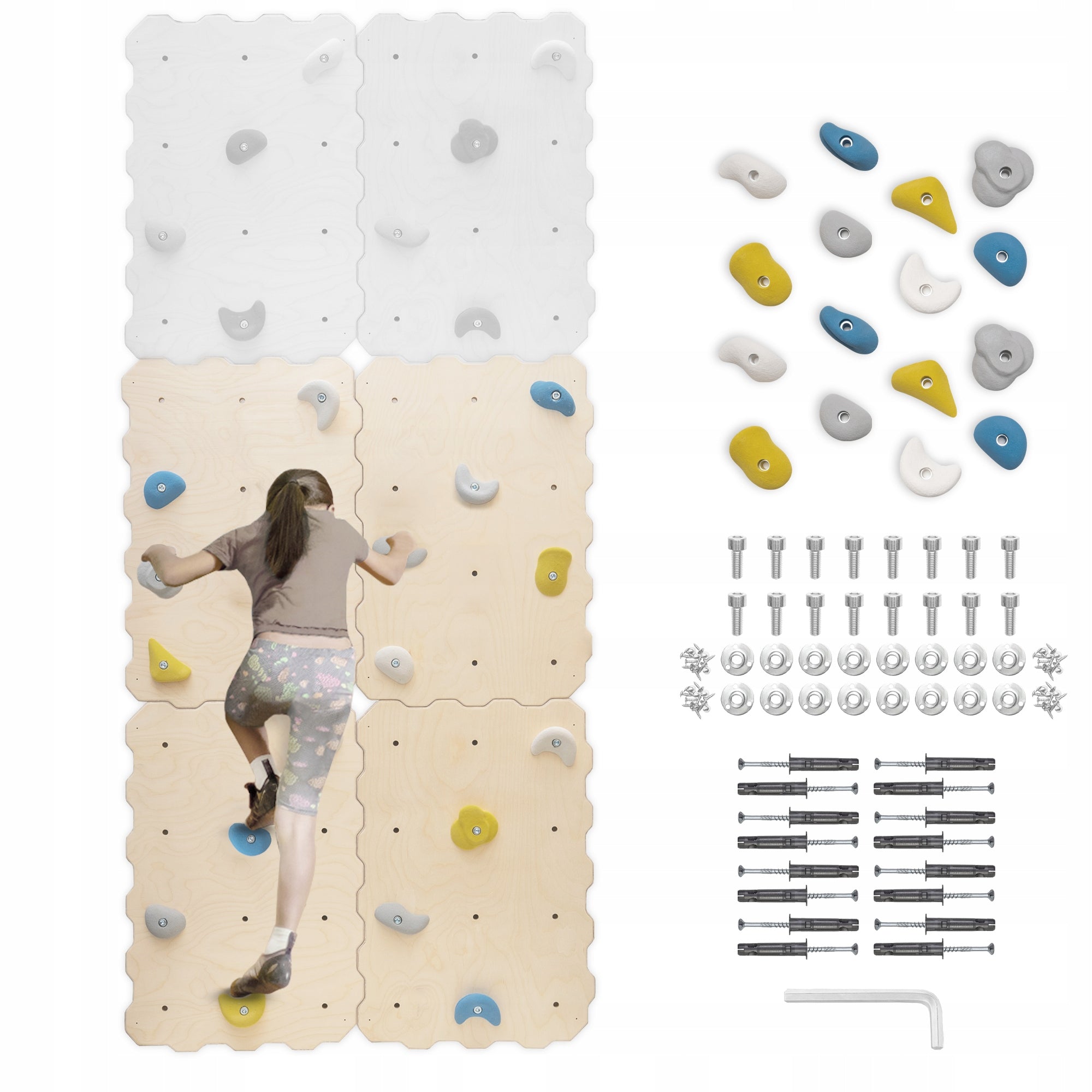 Mamoi Climbing wall for children + stones/handles + assembly kit
