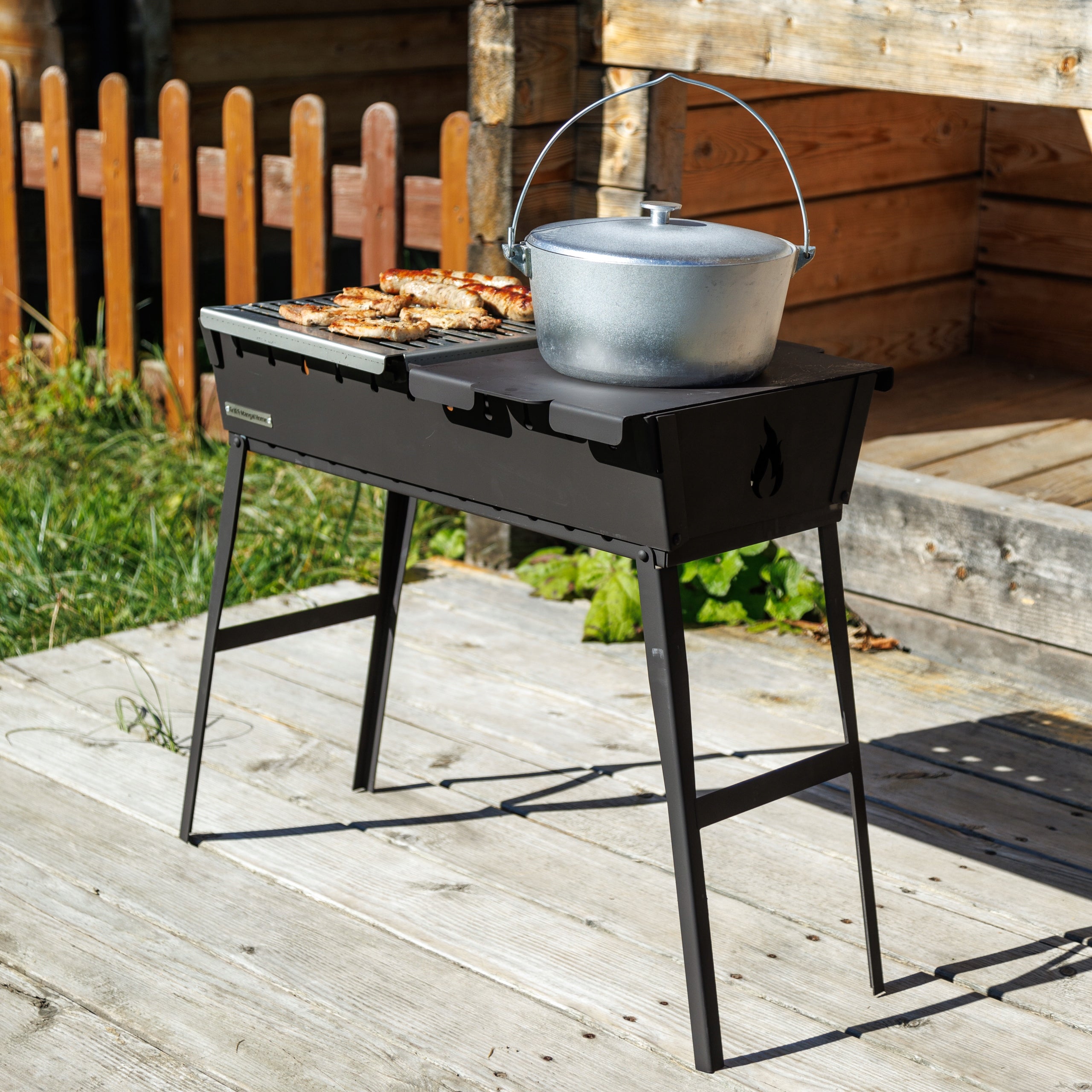 Mangal Grill Suitcase For 12 Skewers Carbon Folding Metal 2 mm Grill depth 15 cm