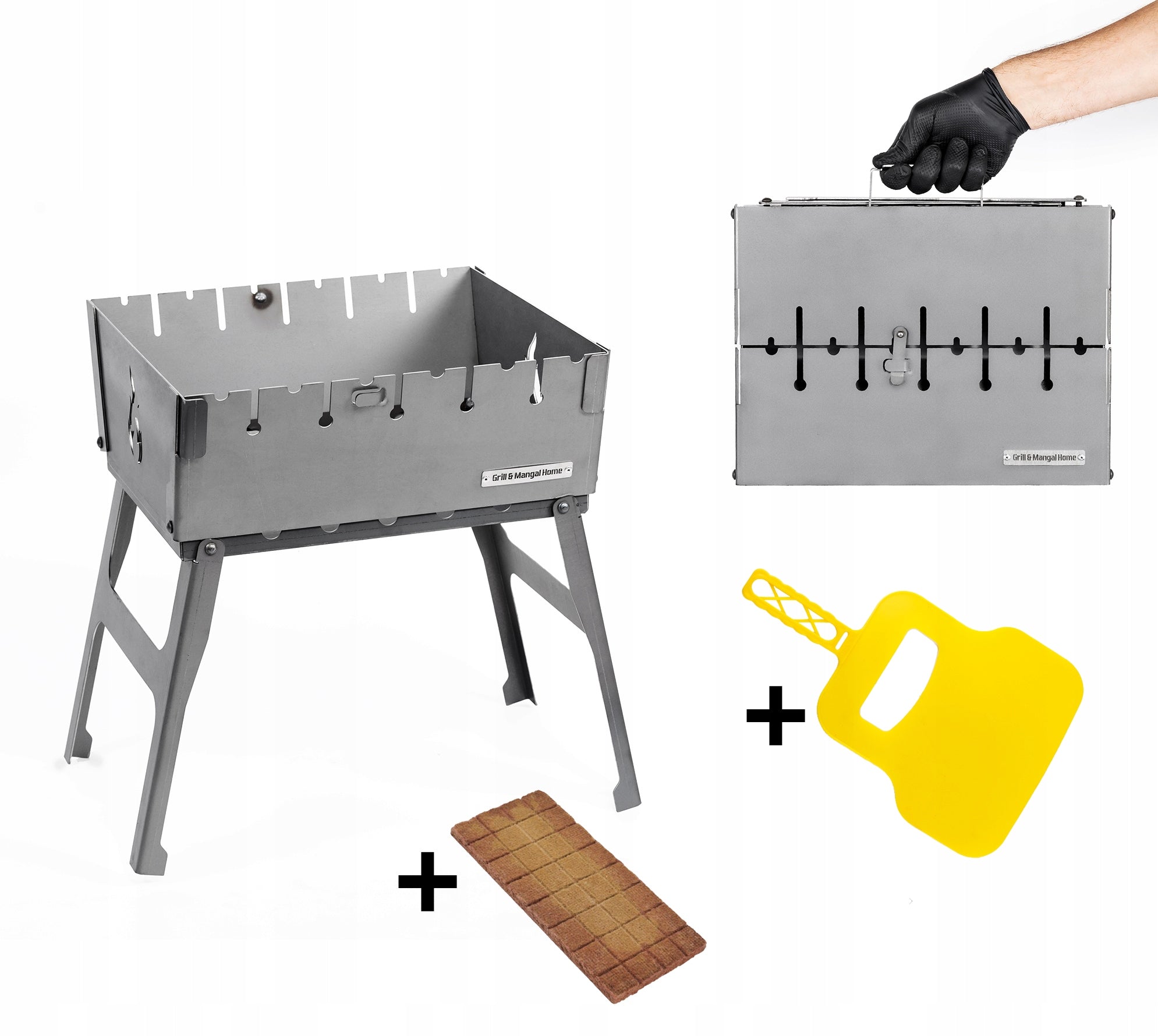 Mangal Grill Suitcase For 6 Skewers Carbon Folding Metal 2 mm+Freebies