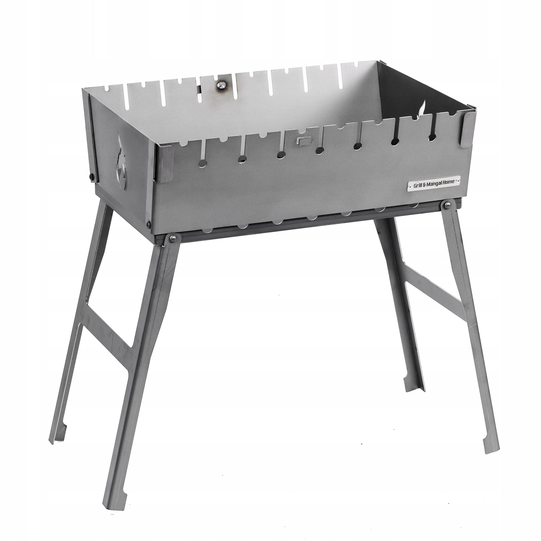 Mangal Grill Suitcase For 8 Skewer Folding Carbon Metal 2mm Solid Packaging status original