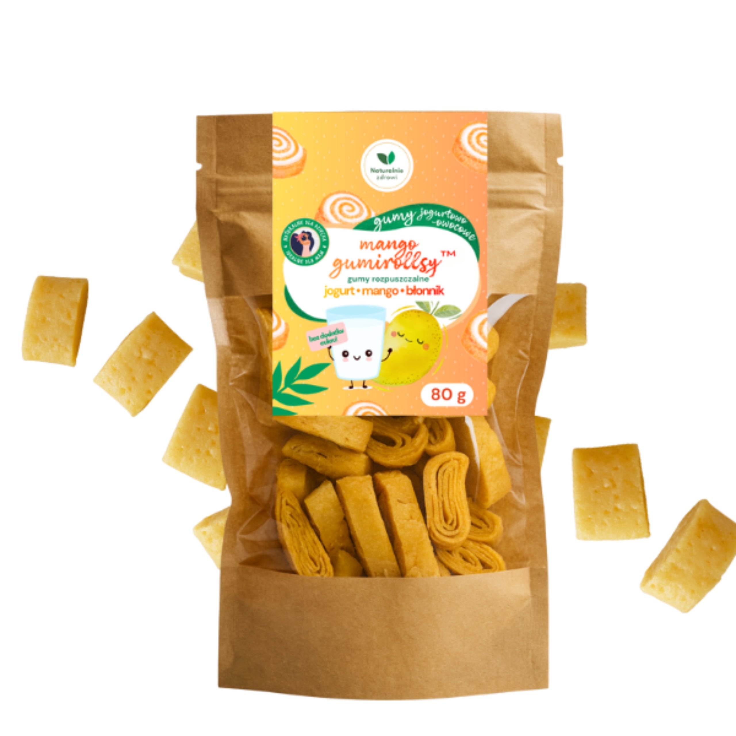 Mango Gumirolls with Fiber 80 g Yogurt Gums Soluble Without Sugar