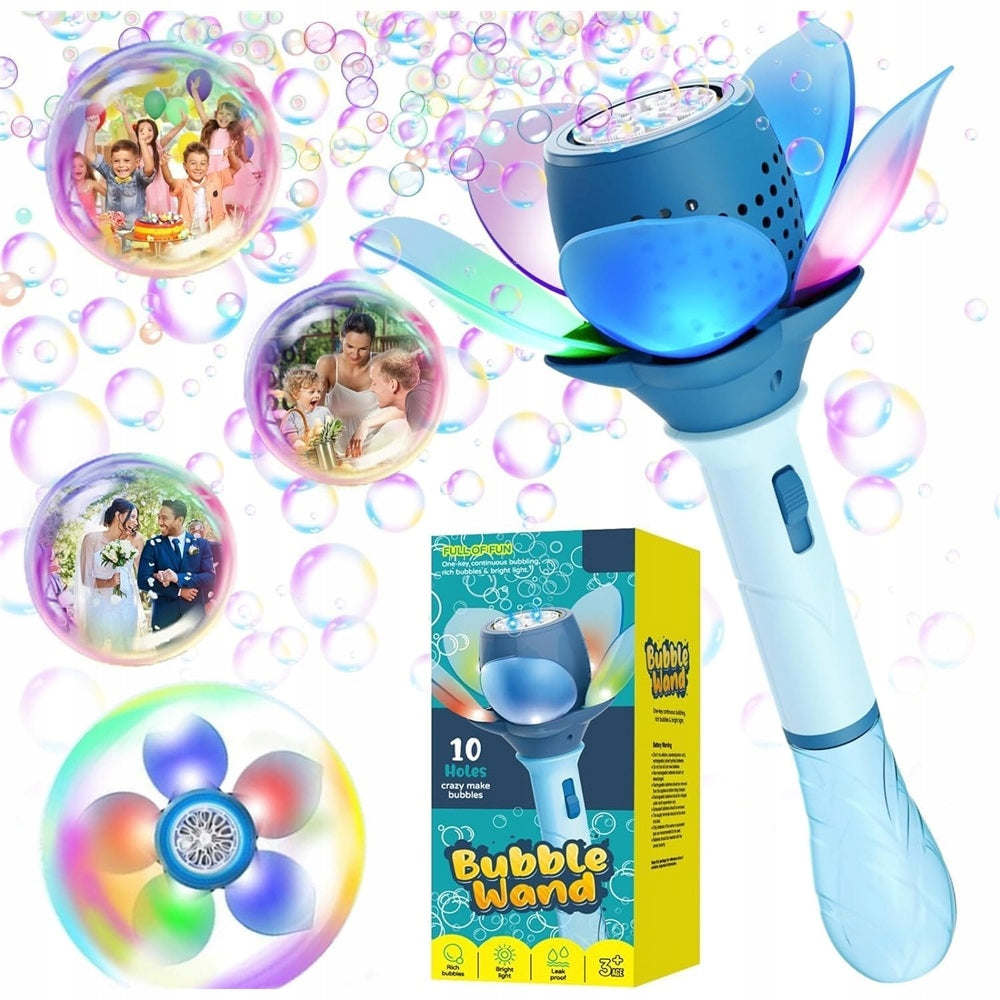 Manual Lotus Shaped Bubble Machine With Backlight+Bubble Liquid Product depth 35 cm