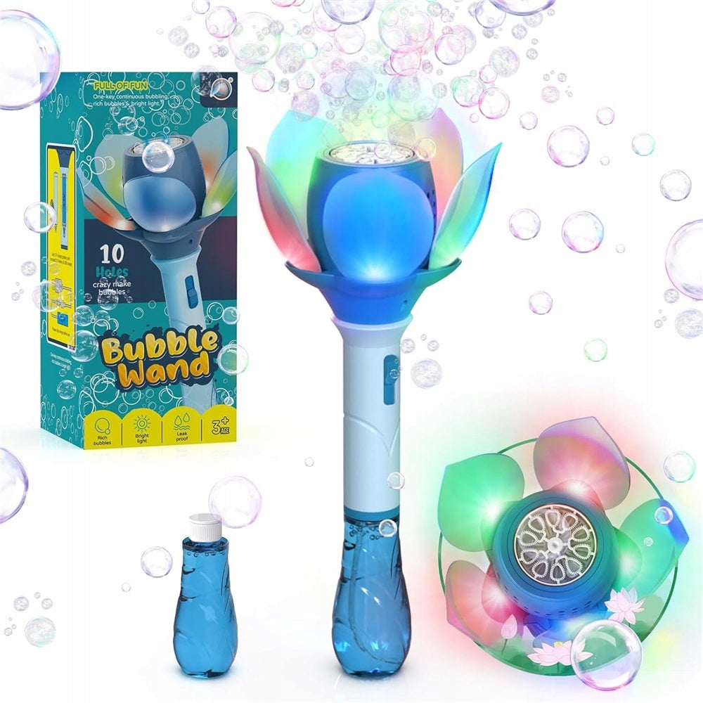 Manual Lotus Shaped Bubble Machine With Backlight+Bubble Liquid Product weight with unit packaging 0.45 kg