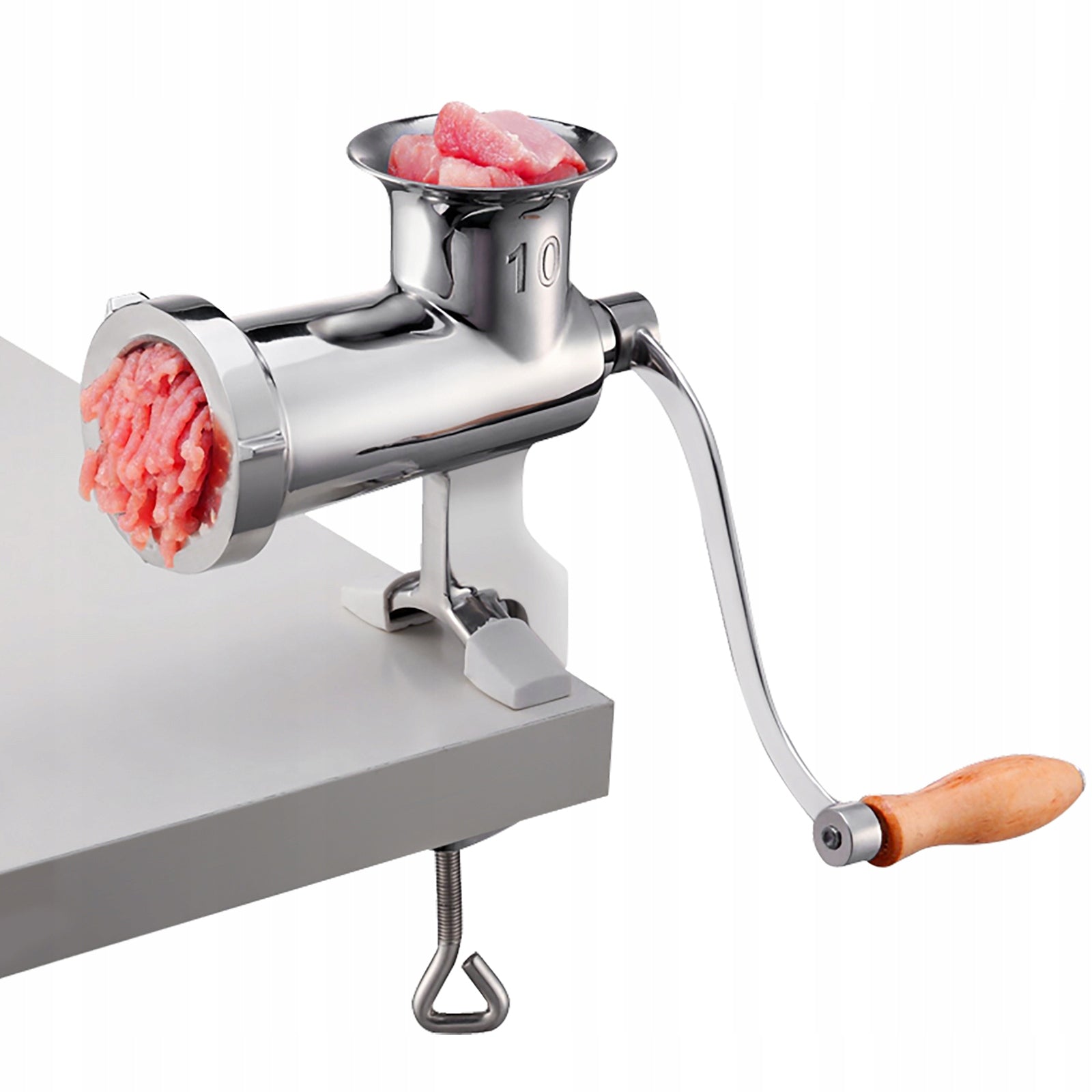 Manual Meat Grinder Stainless Steel Hand Operated 2 Plates Sausage Stuffer