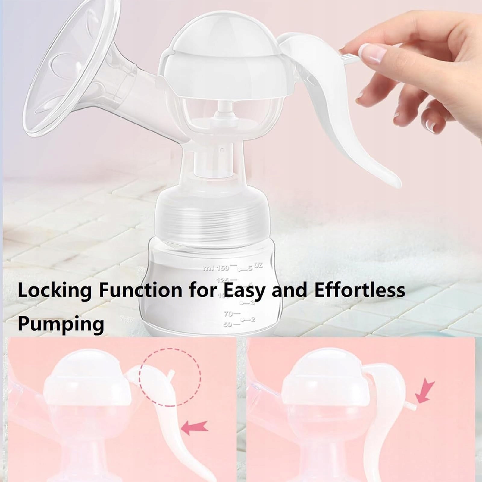 Manual breast pump food extractor with bottle 150 ml Brand Poupy