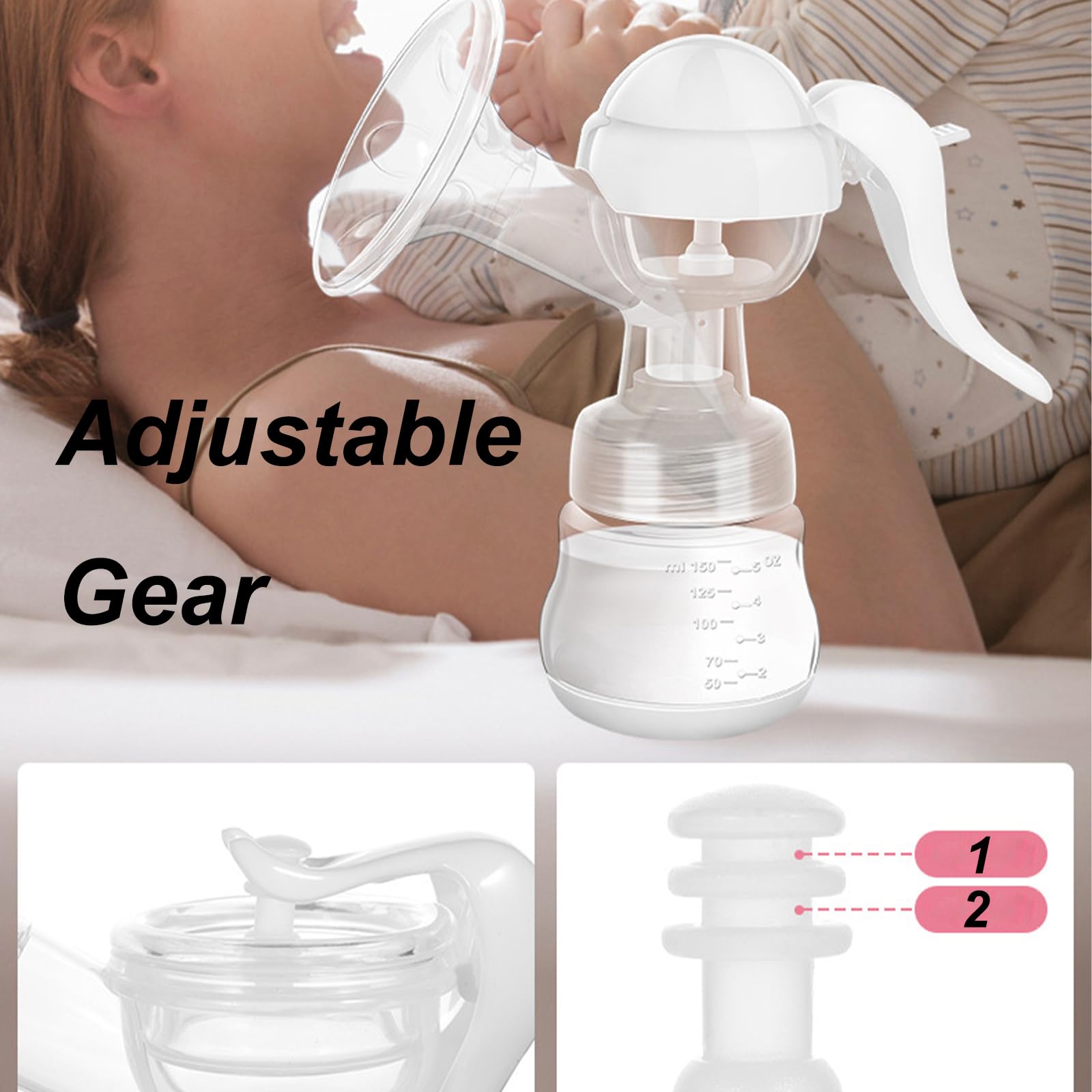 Manual breast pump food extractor with bottle 150 ml Medical device no