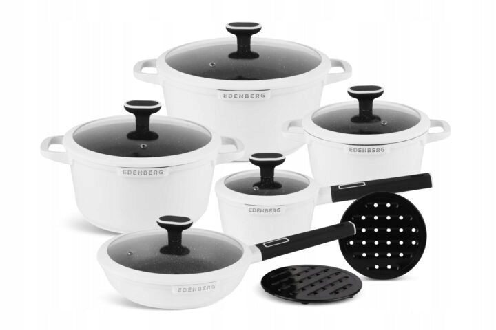 Marble Pot Set with Pan 12 Parts Induction Gas
