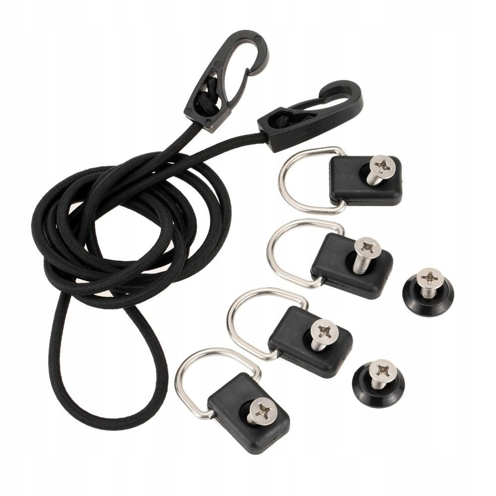 Marine Canoe Boat Kayak D Ring Elastic Rope Buckle Bungee Deck Kit