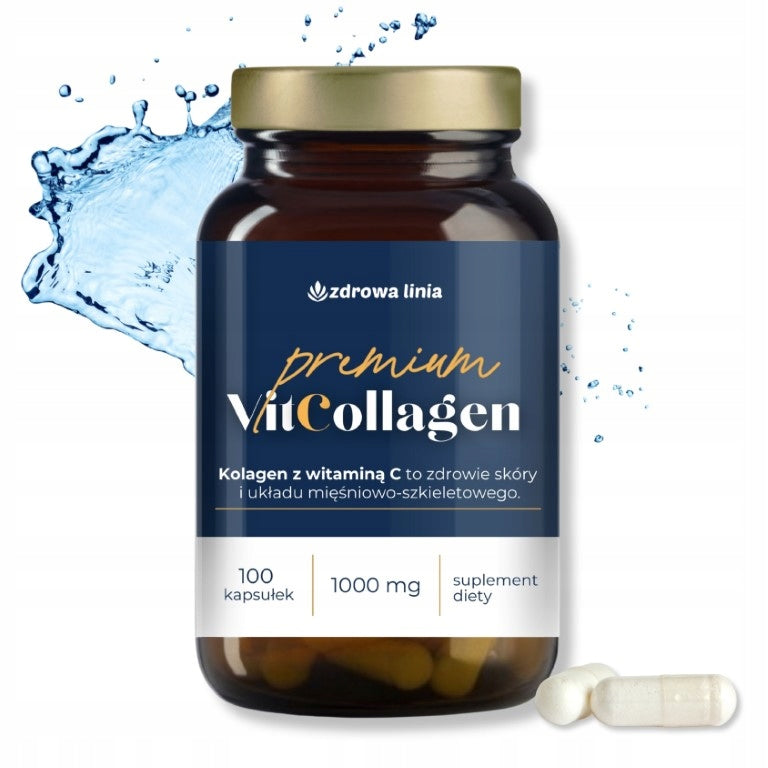 Marine collagen with vit C capsules Premium VitCollagen 100 capsules Brand Zdrowa Linia