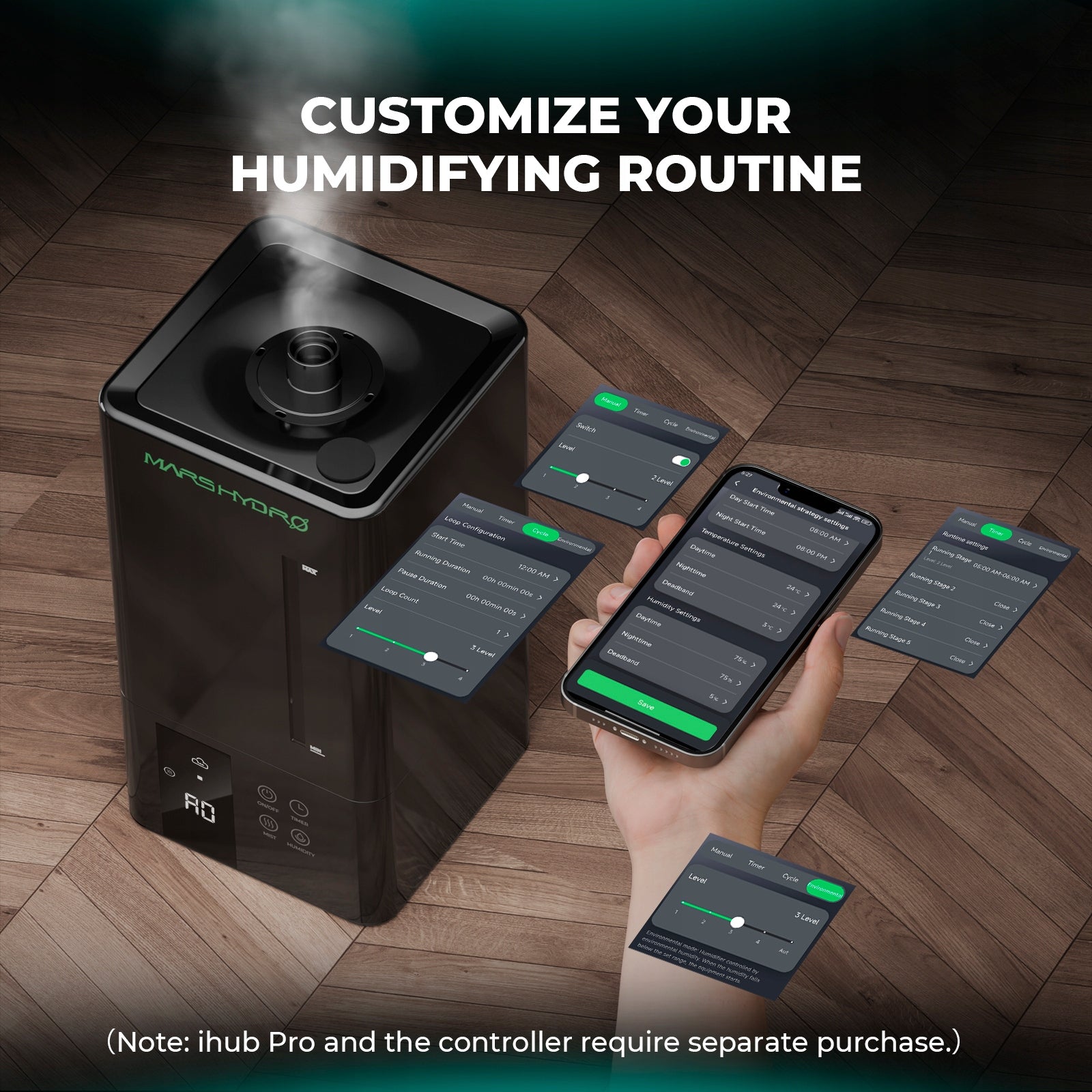 Mars Hydro 6L Cool Mist Humidifier for Plants with RJ12 for Smart Control Manufacturer code MH-Humidifier6