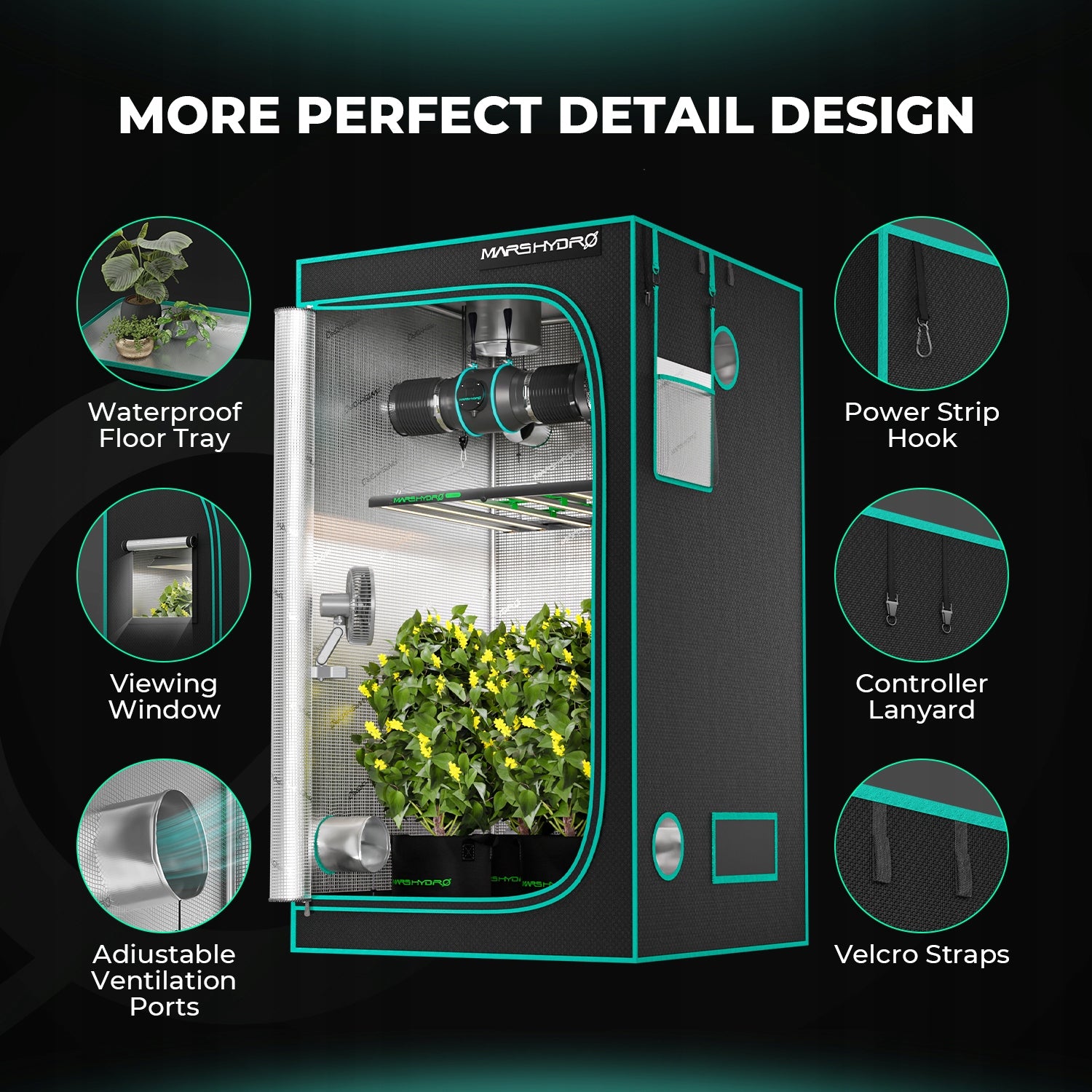 Mars Hydro Indoor Grow Tent 70x70x160cm Tents Room Box For Indoor Plant Length 0.7 m