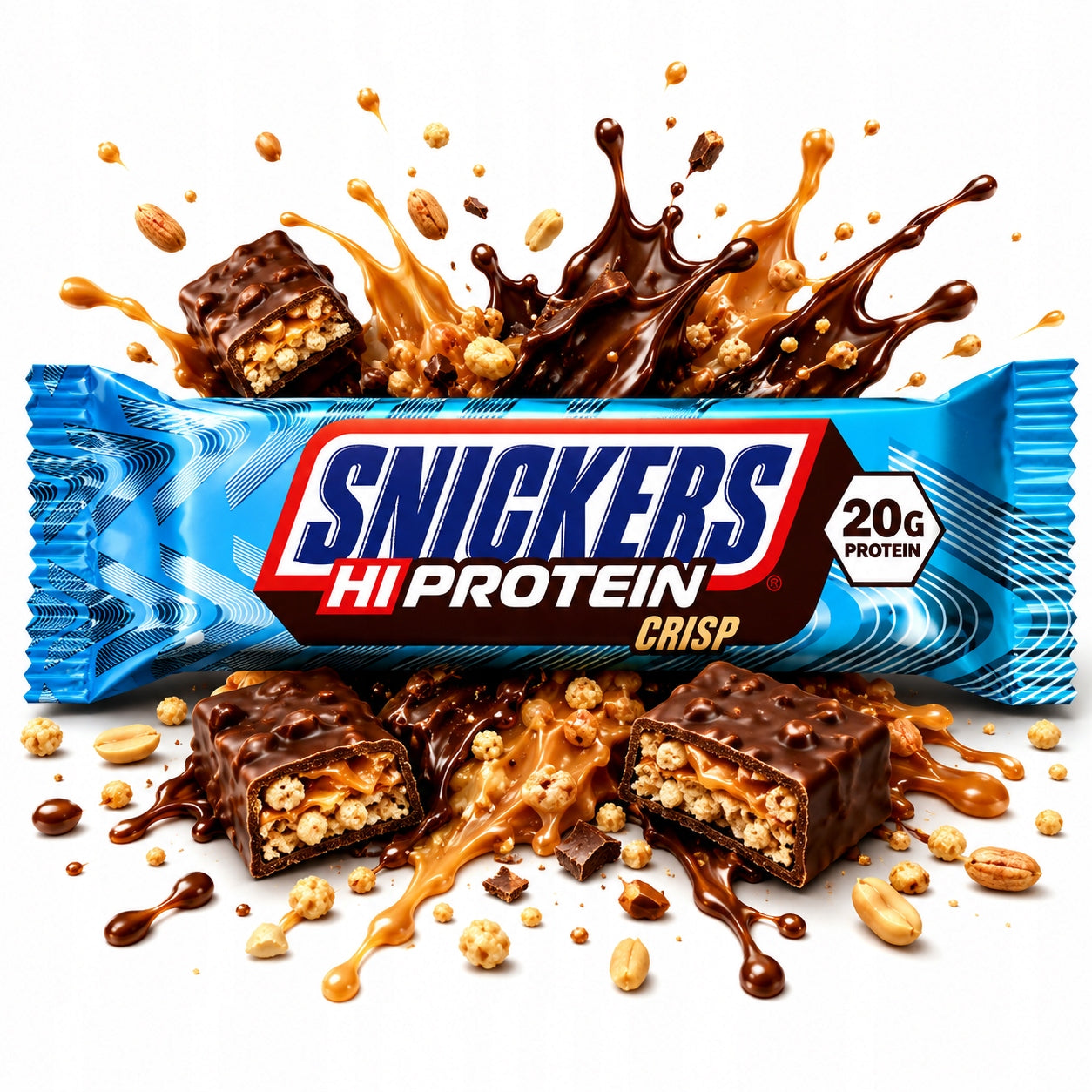 Mars Snickers Hi Protein Bar 55g Crisp Chocolate Bar Packaging status original