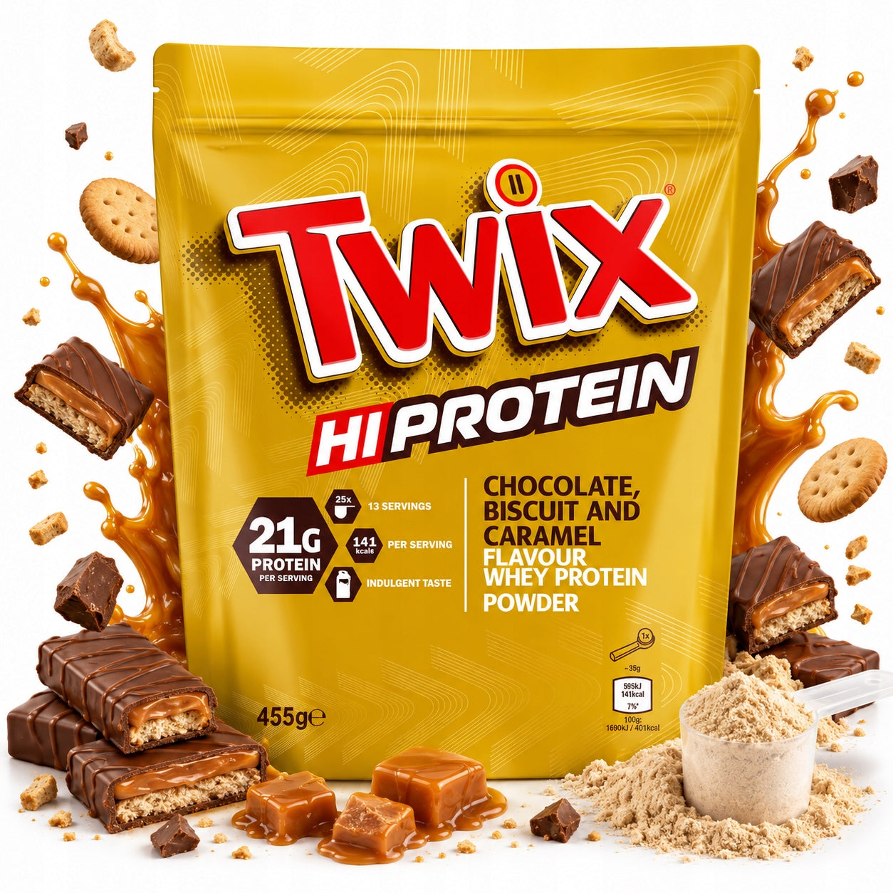 Mars Twix Hi Protein Powder 455g Protein Conditioner WPC Protein Concentrate Packaging status original