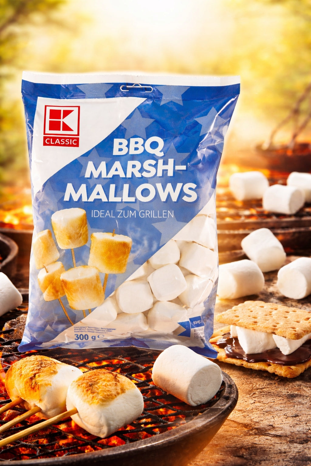 Marshmallow Bbq Barbecue Foam Large Sweet 300g German Medical device no