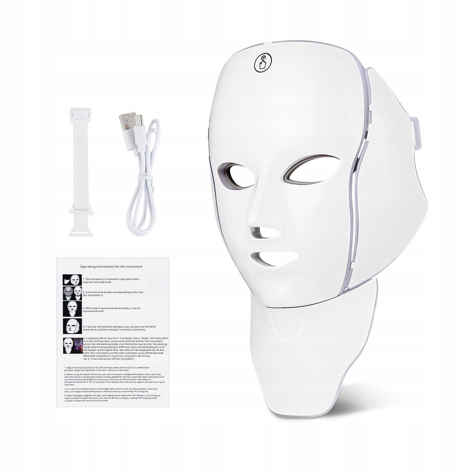 Maska LED 7-kolorowa do twarzy i szyi do odmładzania skóry Medical device no