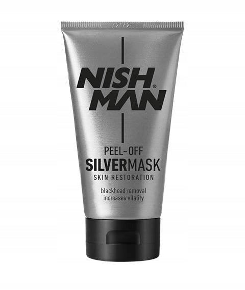 Nulupama sidabrinė veido kaukė Nishman Silver PEEL-OFF Face Mask vyrams, 150 ml