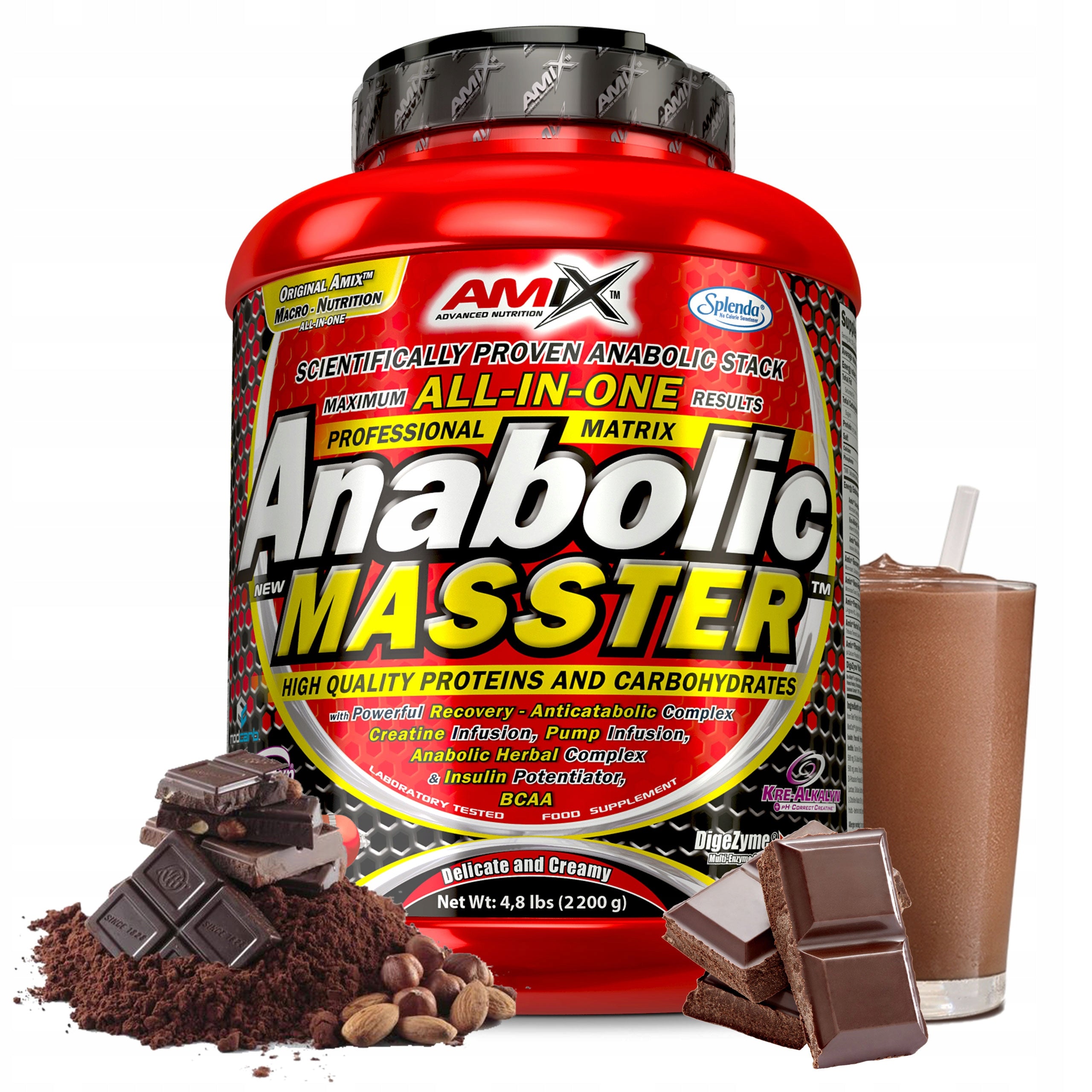 Mass Gainer for mass 26 additives 45 percent protein 2200g chocolate creatine