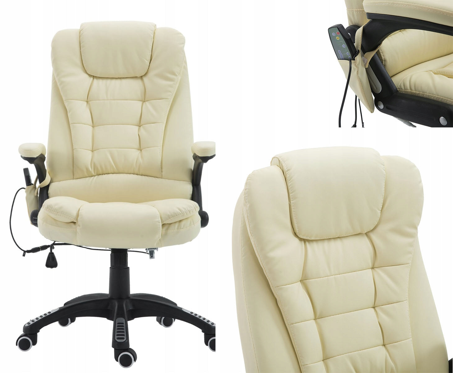 Massage Chair With Remote Control Office Heating White