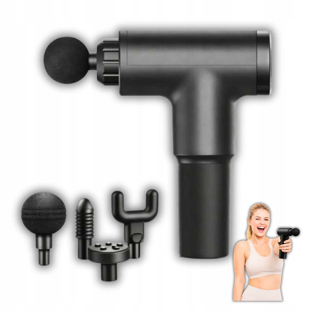 Massage Gun Pro 4 Tips Black for Back Body