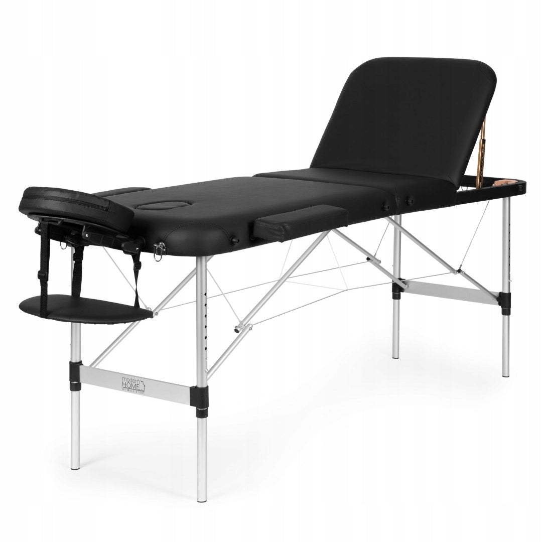 Massage Table Folding Aluminum 3 Segment Rehabilitation Bag Black Tabletop width 60 cm