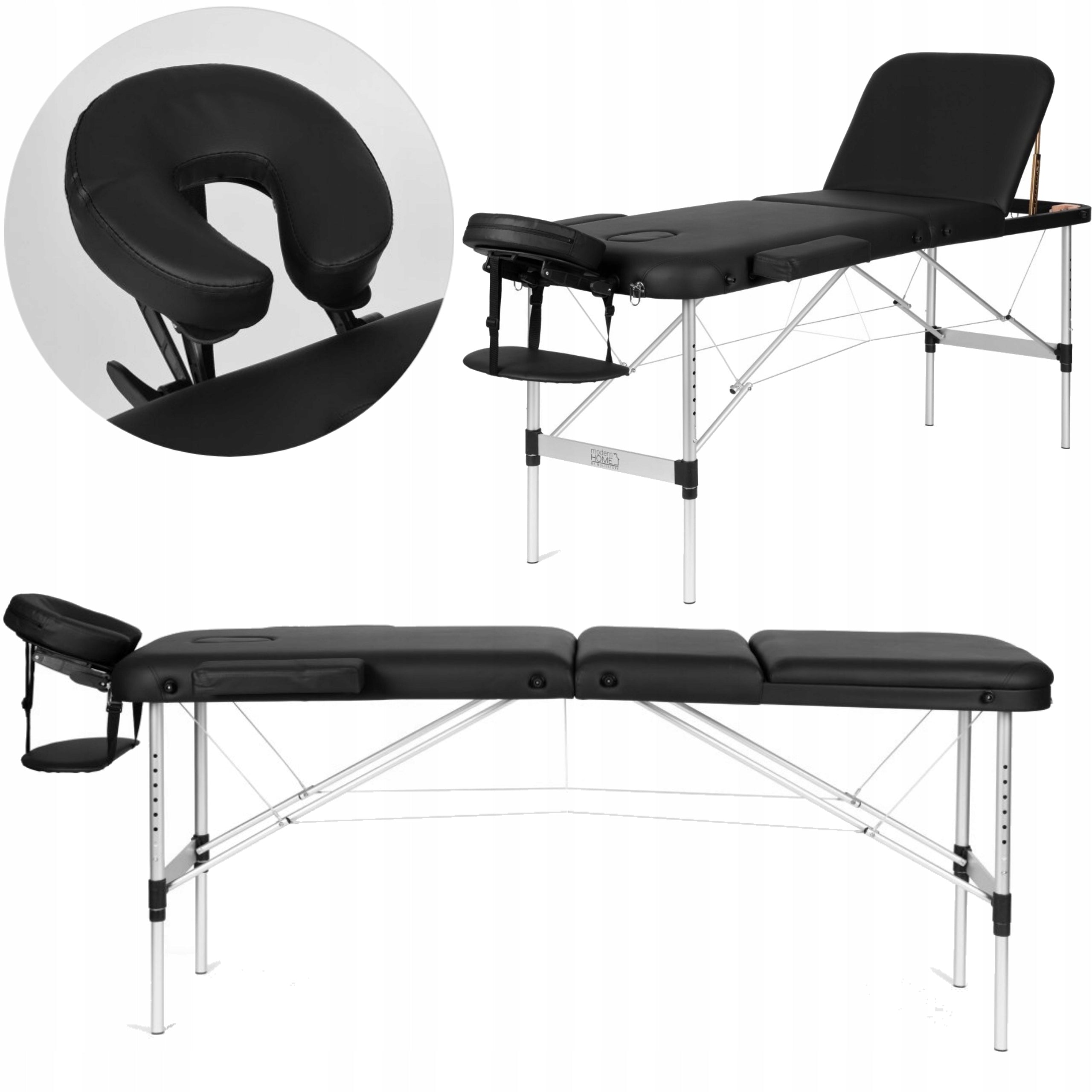 Massage Table Folding Aluminum 3 Segment Rehabilitation Bag Black