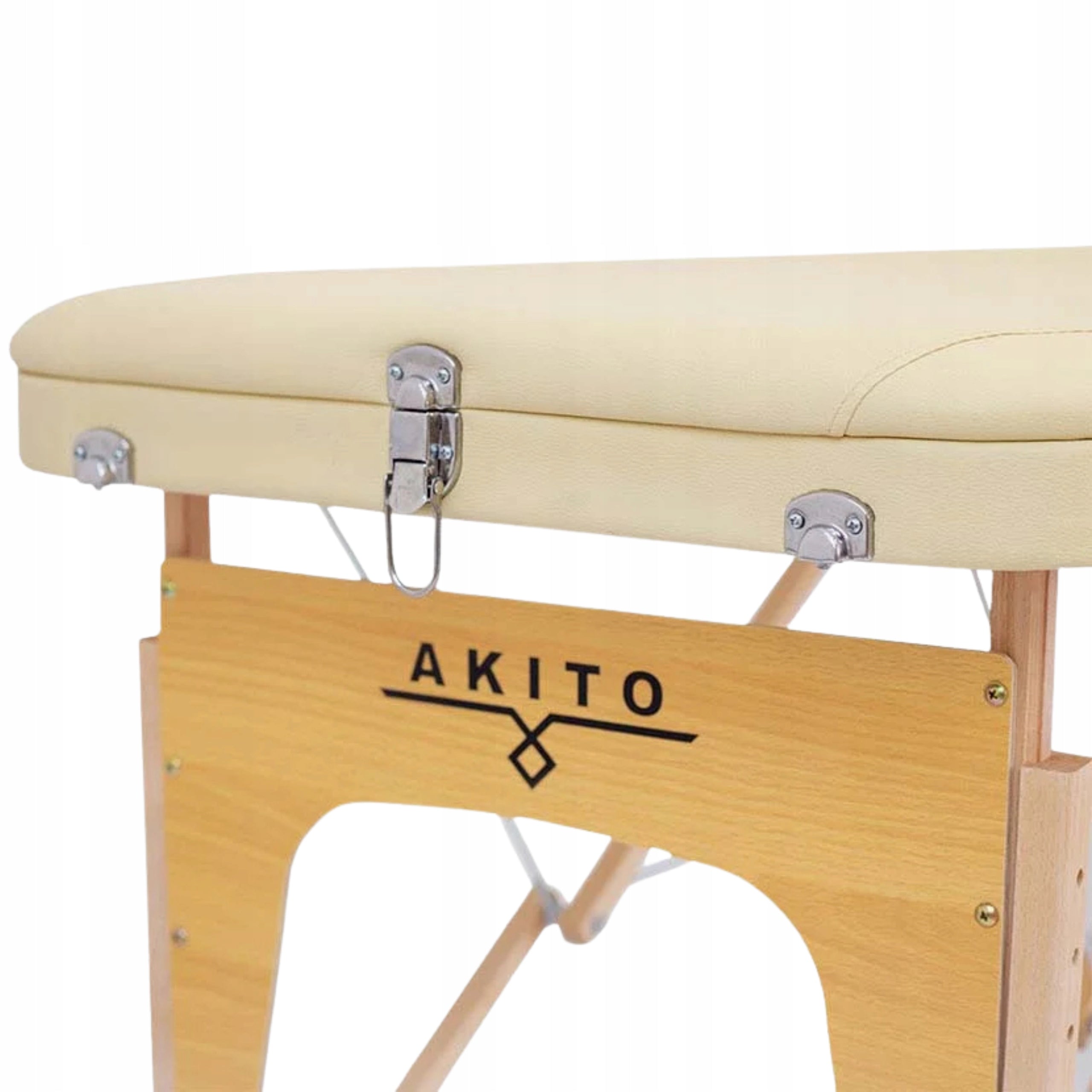 Massage Table Wooden Three Segment Akito Bark Beige Color brown