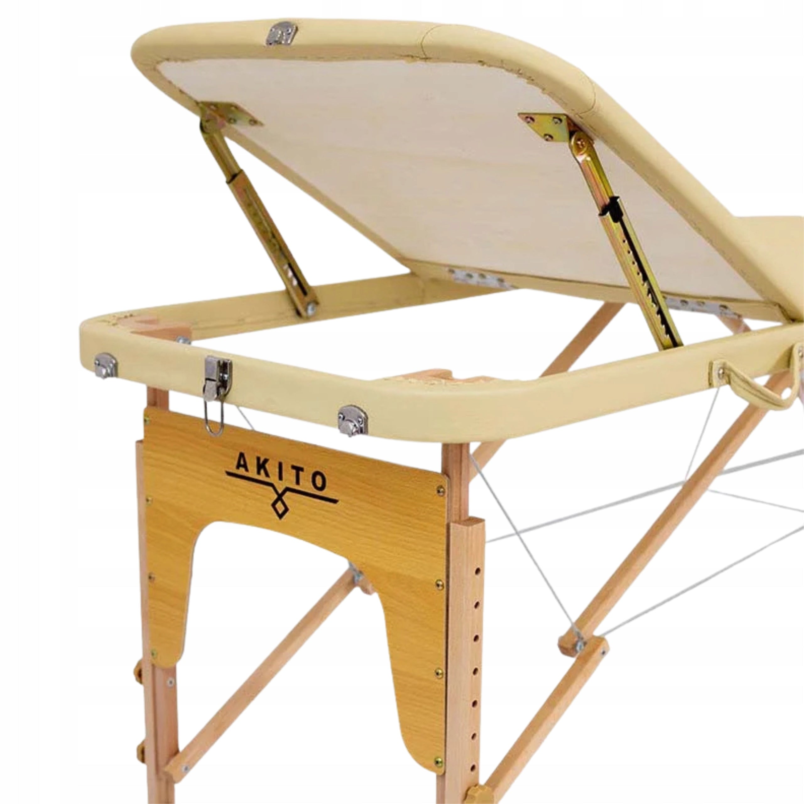 Massage Table Wooden Three Segment Akito Bark Beige Frame material wood