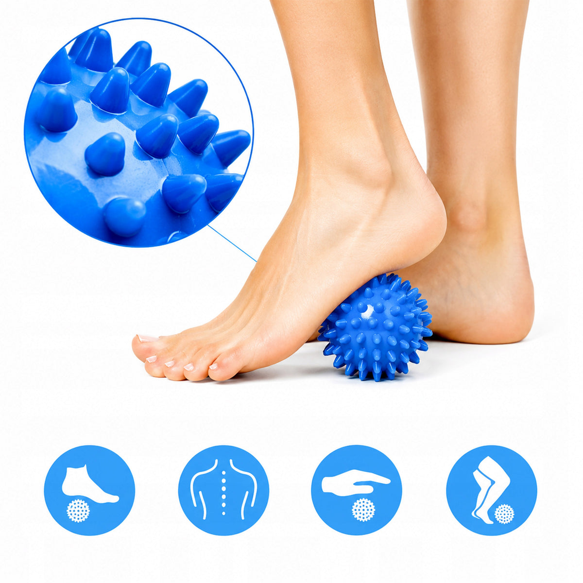 Massage ball massager with heel spur projections for feet and body Packaging status original