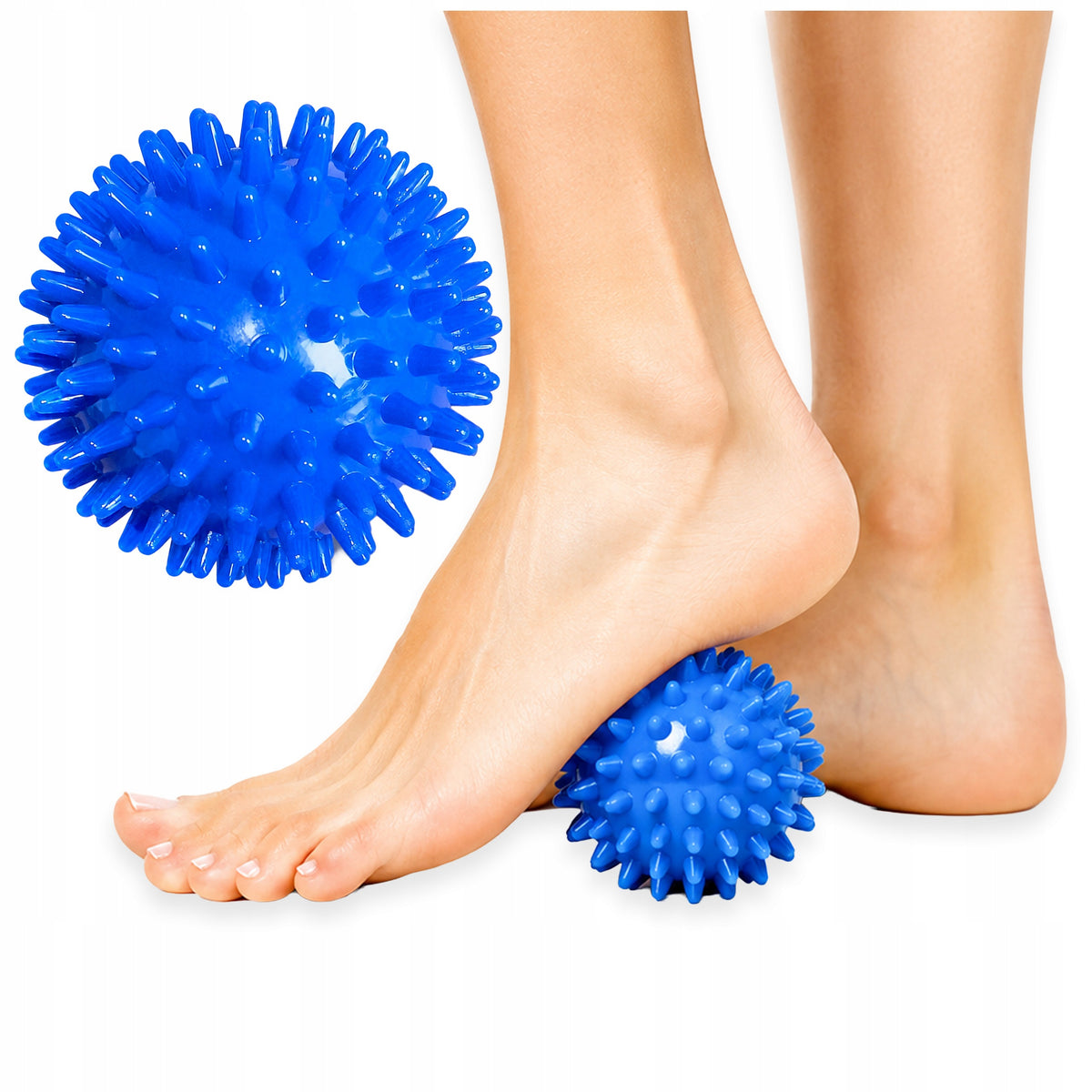 Massage ball massager with heel spur projections for feet and body