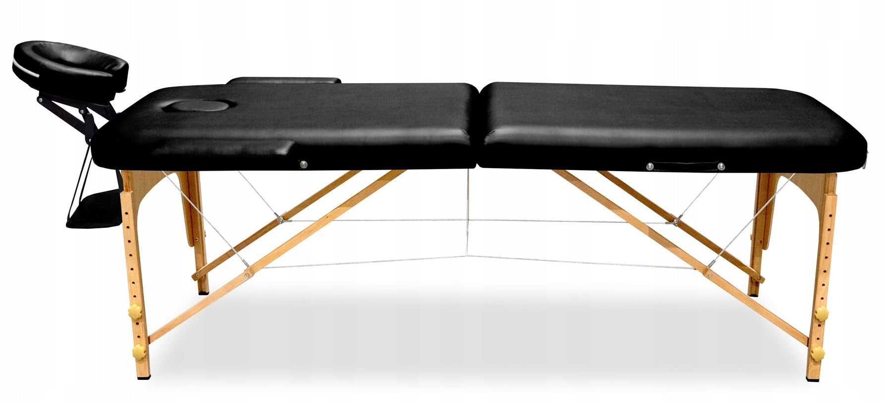 Massage bed Wooden Folding + bag 185x60 cm solid comfortable black Brand Aga