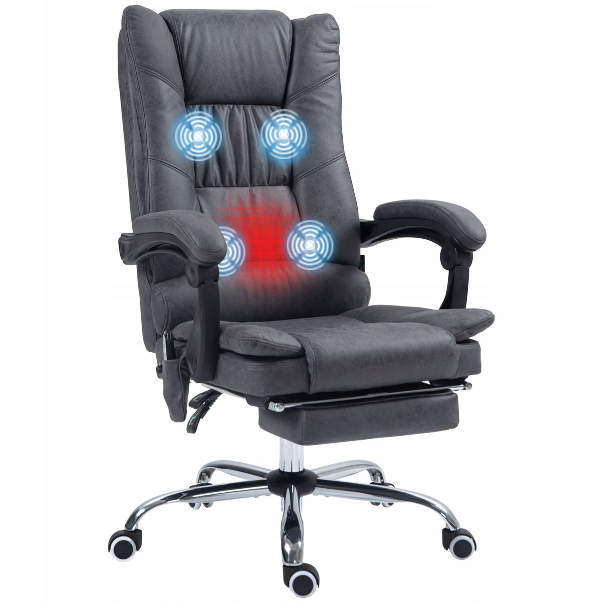 Massage chair for office with massage function, with footrest, height adjustment