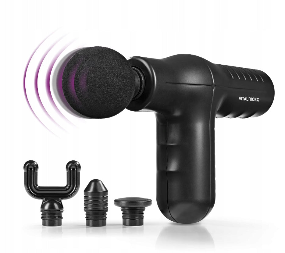 Massage gun black battery powered 4 pads VITALmaxx Manufacturer code 352544