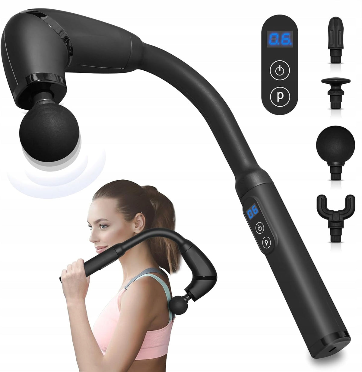Massage gun with handle BIBIRE 6 gears LCD 4 heads body regeneration EAN (GTIN) 5906871071864