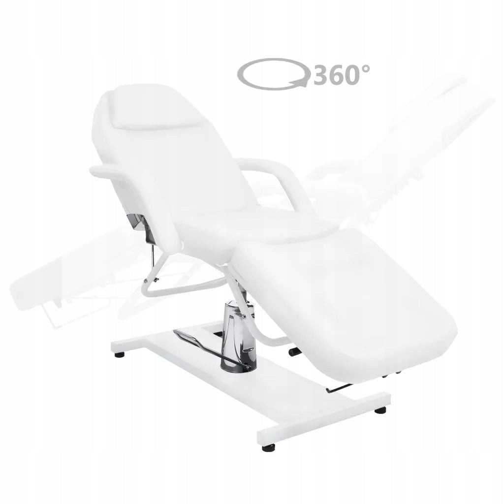 Massage table 180x62x87-112cm white PVC iron Packaging status original