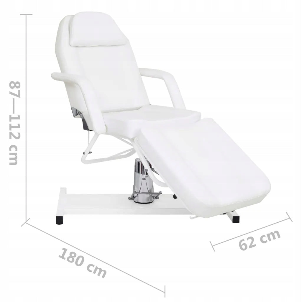 Massage table 180x62x87-112cm white PVC iron Weight 43.65 kg