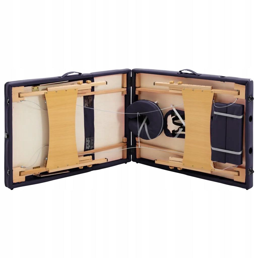 Massage table 3-zone purple 191x70 cm Frame material wood