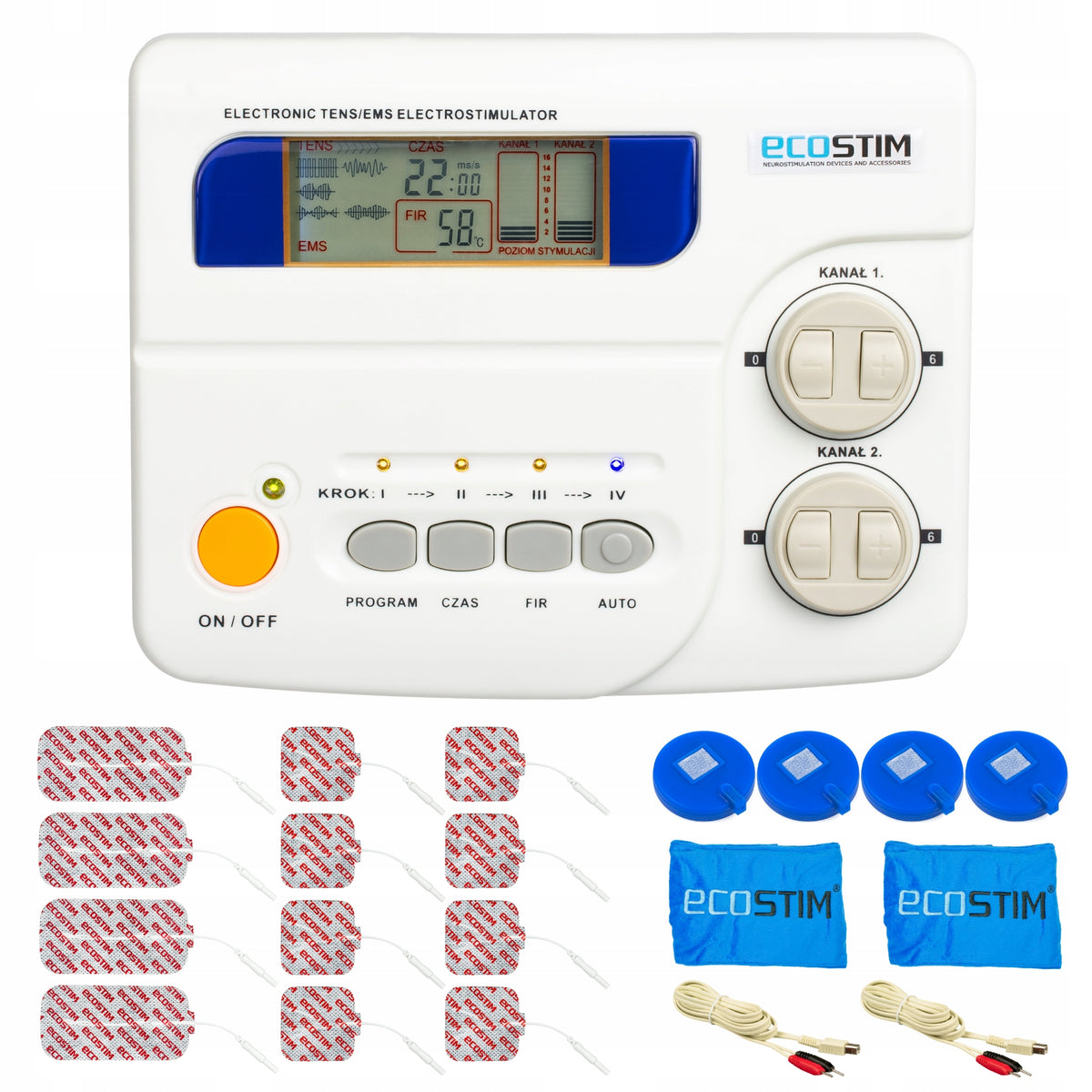 Massager ECOSTIM Electrostimulator TENS EMS Thermotherapy and Acupuncture ECO80