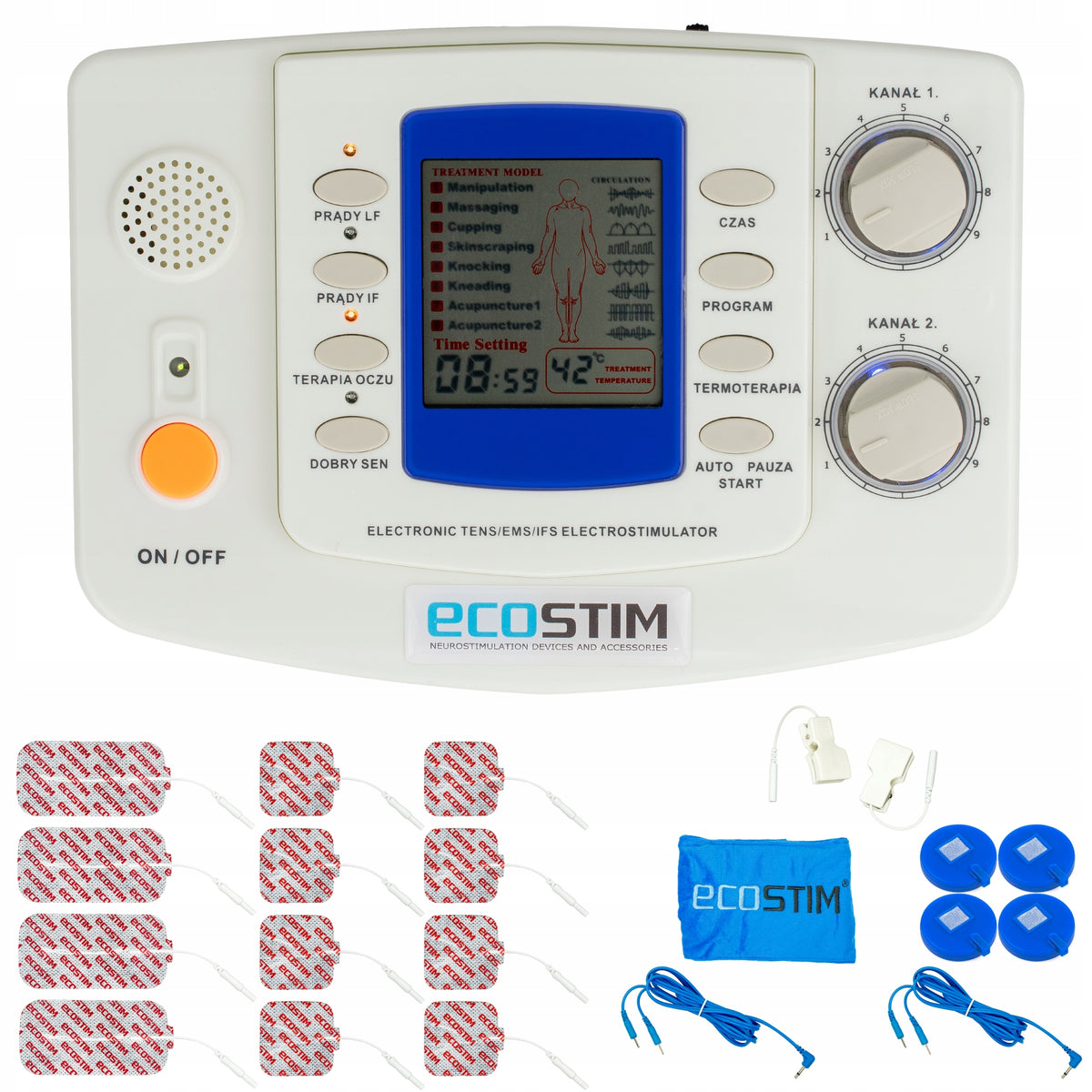 Massager ECOSTIM Electrostimulator TENS EMS Thermotherapy and Acupuncture ECO90