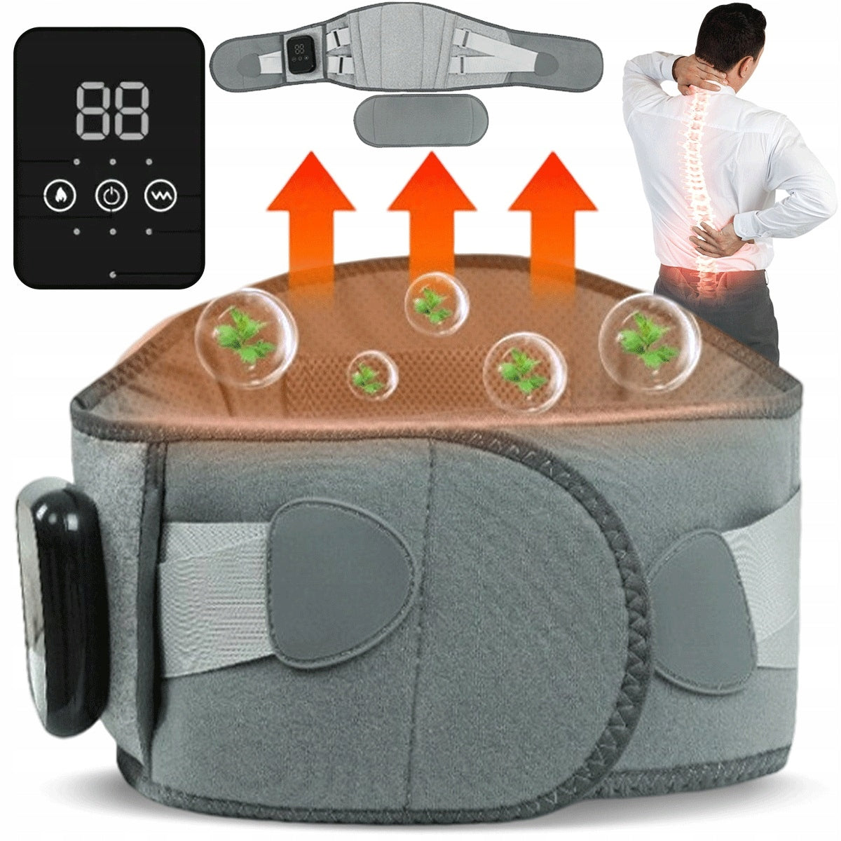 Massager Massage Belt Heated Warming-Vibrating With Vibration Function