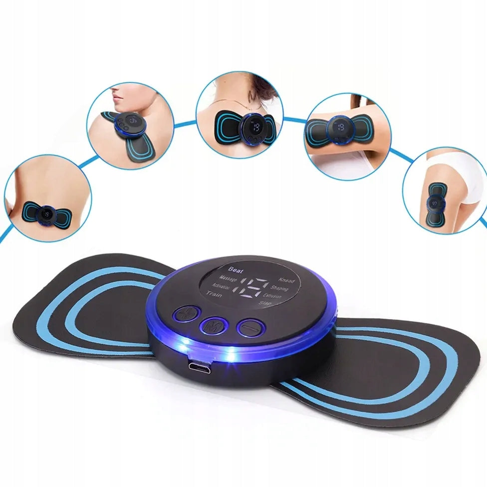Massager electrostimulator neck abdominal muscles ems 8 modes usb remote control Color black